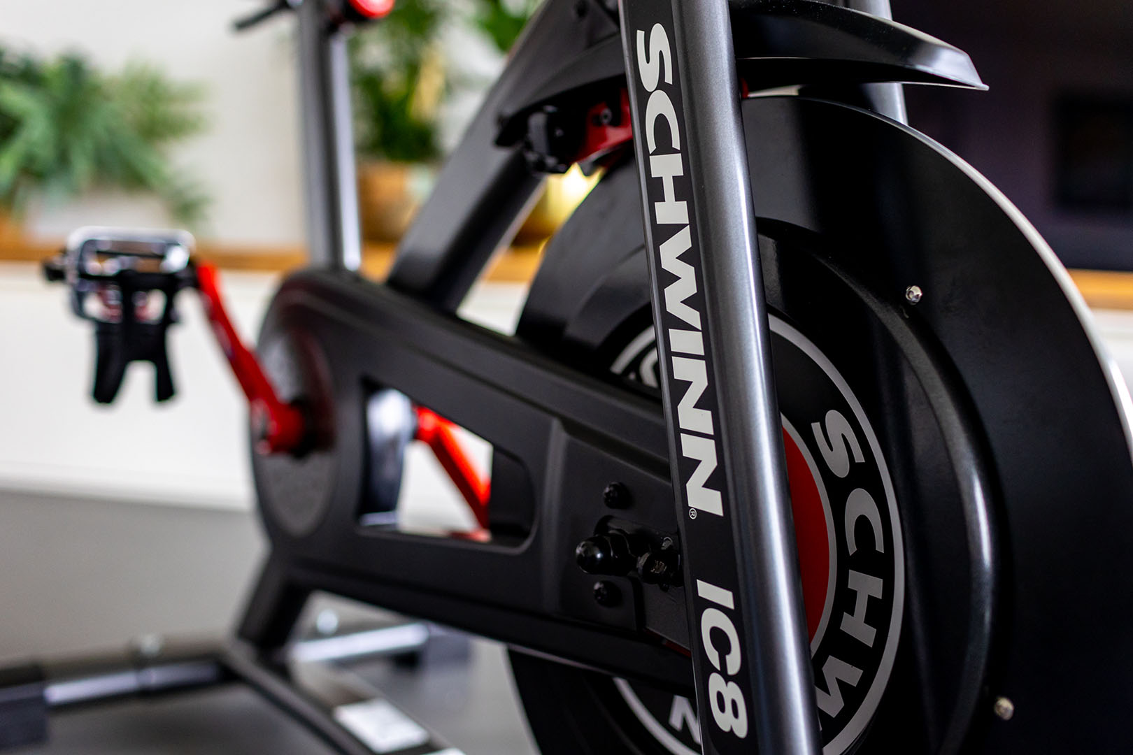 flywheel of an indoor cycling bike